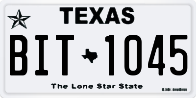 TX license plate BIT1045