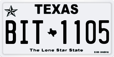 TX license plate BIT1105