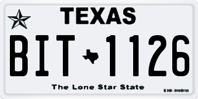 TX license plate BIT1126