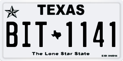 TX license plate BIT1141