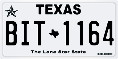 TX license plate BIT1164