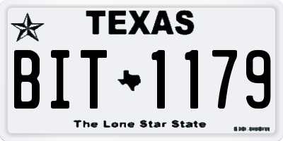 TX license plate BIT1179