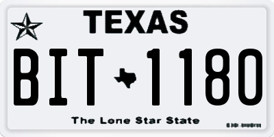 TX license plate BIT1180
