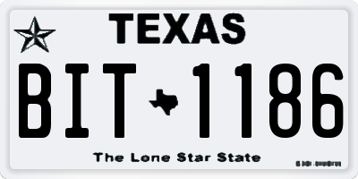 TX license plate BIT1186