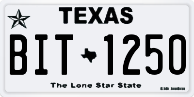 TX license plate BIT1250