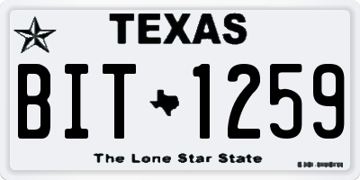 TX license plate BIT1259