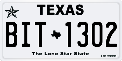 TX license plate BIT1302