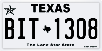 TX license plate BIT1308