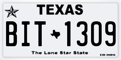TX license plate BIT1309