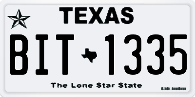 TX license plate BIT1335