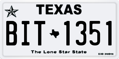 TX license plate BIT1351