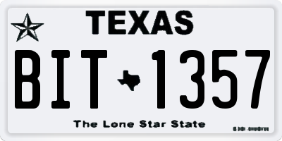 TX license plate BIT1357