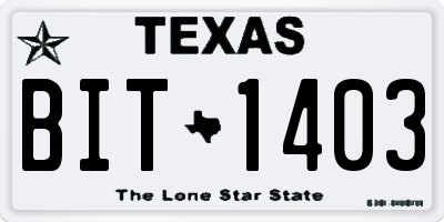 TX license plate BIT1403