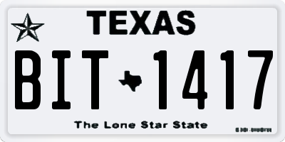 TX license plate BIT1417