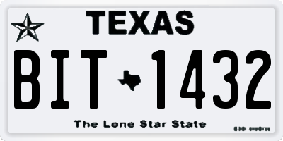 TX license plate BIT1432