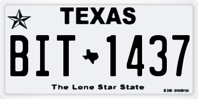 TX license plate BIT1437