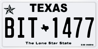 TX license plate BIT1477