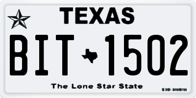 TX license plate BIT1502