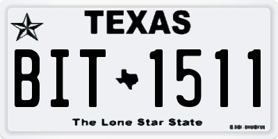 TX license plate BIT1511