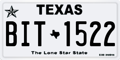 TX license plate BIT1522