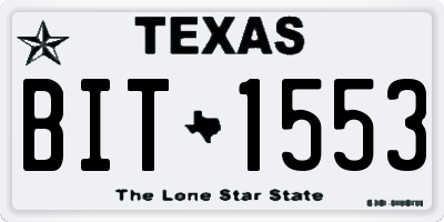 TX license plate BIT1553