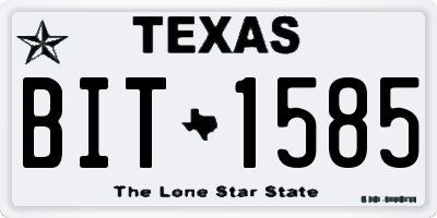 TX license plate BIT1585