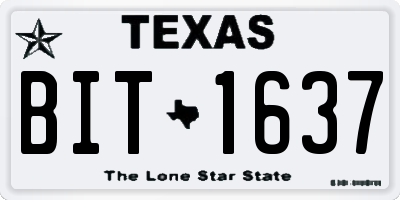 TX license plate BIT1637