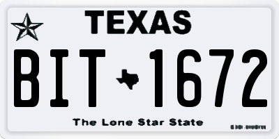 TX license plate BIT1672