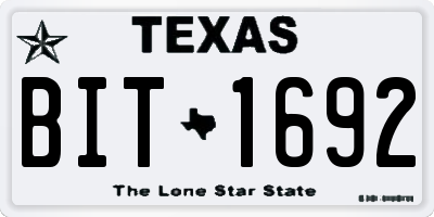 TX license plate BIT1692