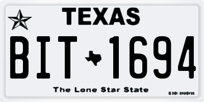 TX license plate BIT1694