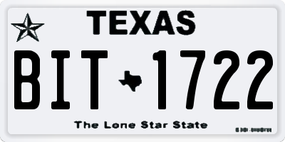 TX license plate BIT1722