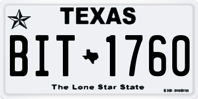 TX license plate BIT1760