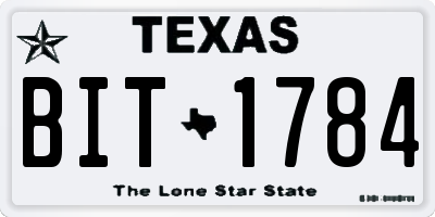 TX license plate BIT1784