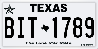 TX license plate BIT1789
