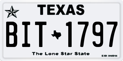 TX license plate BIT1797