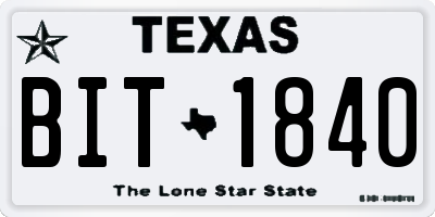TX license plate BIT1840
