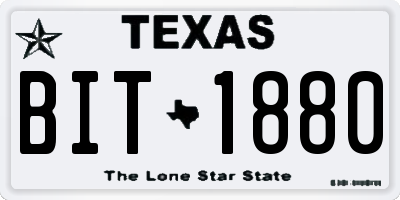 TX license plate BIT1880