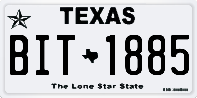 TX license plate BIT1885