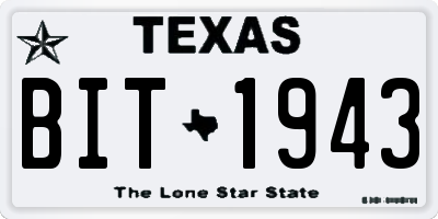 TX license plate BIT1943