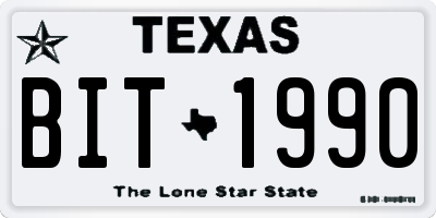 TX license plate BIT1990
