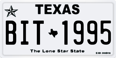 TX license plate BIT1995