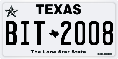 TX license plate BIT2008