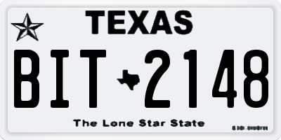 TX license plate BIT2148