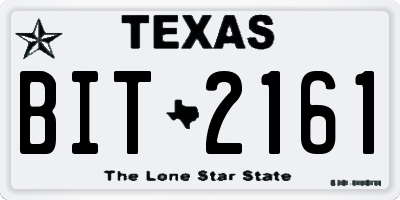 TX license plate BIT2161