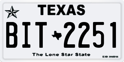 TX license plate BIT2251