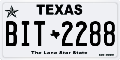 TX license plate BIT2288