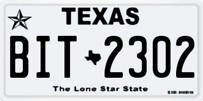 TX license plate BIT2302