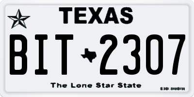 TX license plate BIT2307