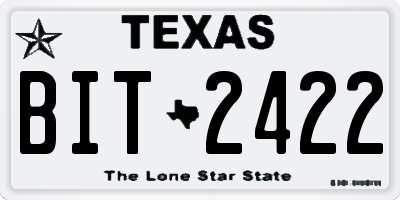 TX license plate BIT2422