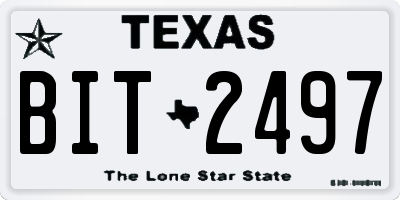 TX license plate BIT2497